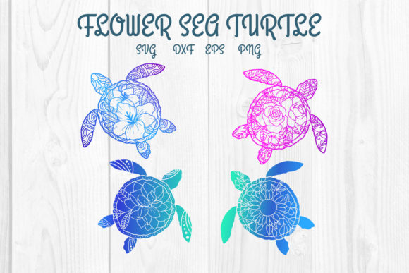 Download Flower Sea Turtle SVG DXF Cut Files - Dxf Collection