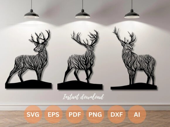 Download Deer Wall Art Laser Cut File SVG DFX - Premium Resources