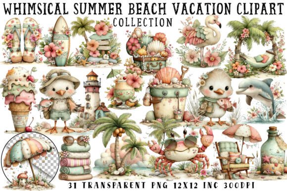 Download Whimsical Summer Beach Vacation Clipart - Whimsical Collection