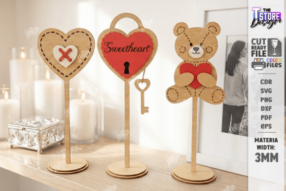 Download Love Table Decor Stand Laser Cut Kit SVG - Laser cut kit Collection