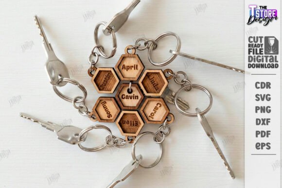 Download Family Name Keychains Laser Cut Kit |CNC - Laser cut kit Collection