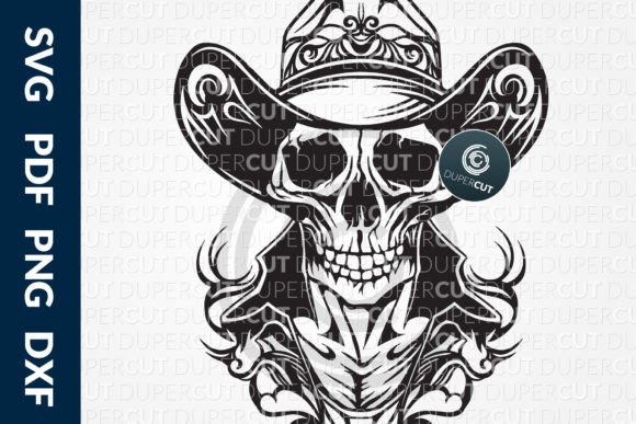 Download Skull Cowboy SVG DXF Cut Files - Dxf Collection