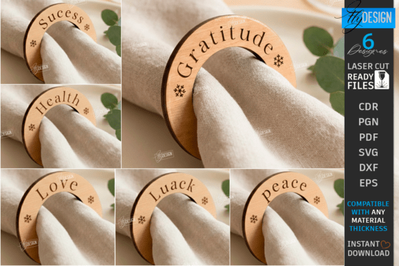 Download Round Napkin Rings Laser Cut Kit | CNC - Premium Resources