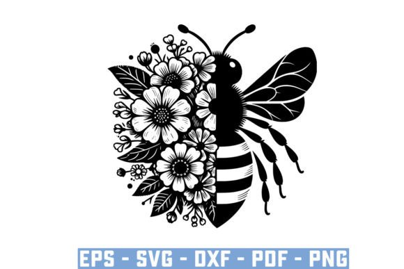Download Gift Bee with Flowers Funny Vector Files - Premium Resources