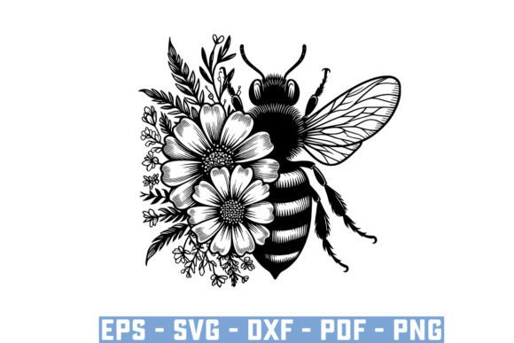 Download Gift Bee with Flowers Funny Vector Files - Premium Resources
