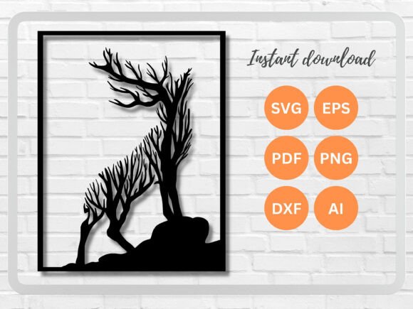 Download Deer Wall Art Laser Cut File SVG DFX PN - Premium Resources