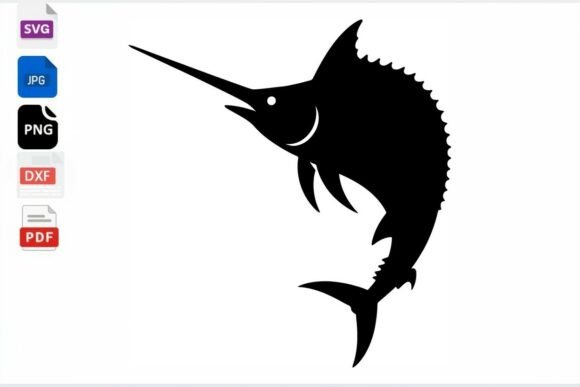 Download Marlin Fish Silhouette SVG DXF PNG - Dxf Collection
