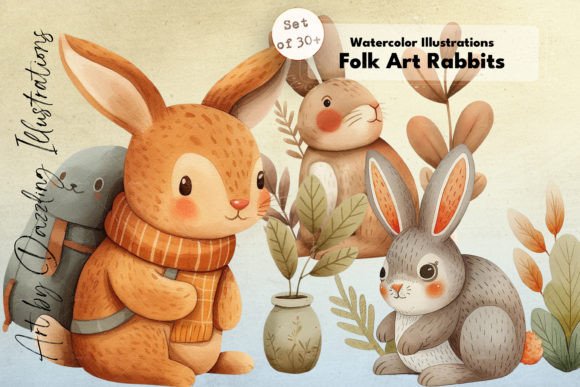 Download Watercolor Rabbits | Whimsical Rabbits - Whimsical Collection
