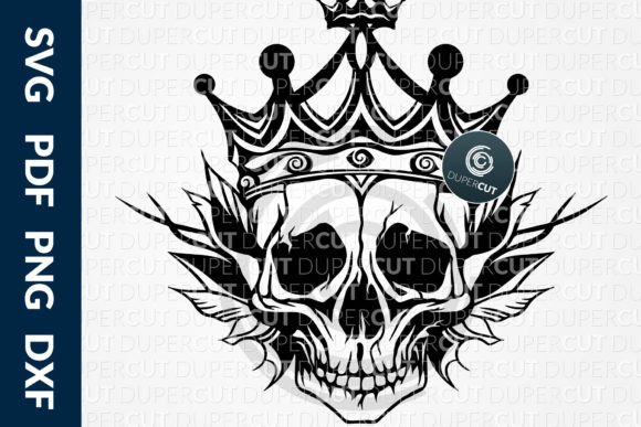 Download Skull King with Crown SVG DXF Cut Files - Dxf Collection