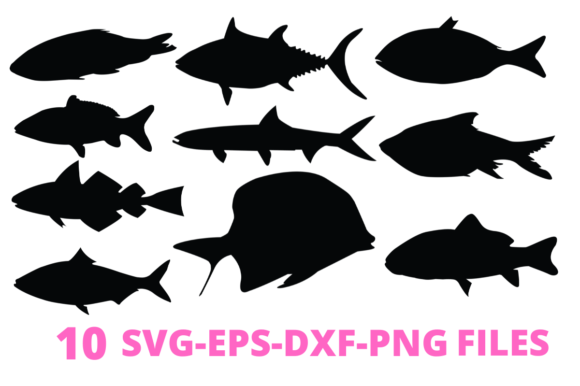 Download Fish Silhouette Svg Eps Dxf Png Files, - Dxf Collection
