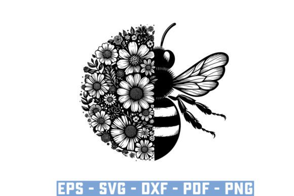 Download Gift Bee with Flowers Funny Vector Files - Premium Resources