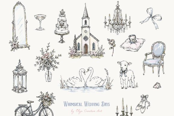 Download Whimsical Vintage Wedding Clipart 2 - Whimsical Collection