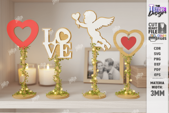 Download Love Table Decor Stand Laser Cut Kit SVG - Laser cut kit Collection